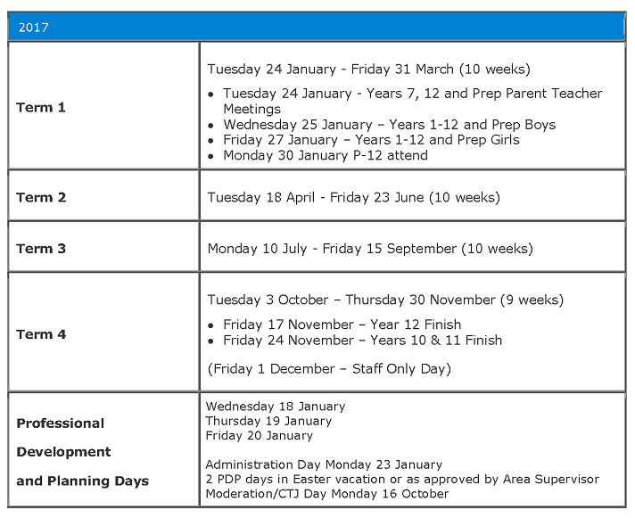 School Times and Term Dates